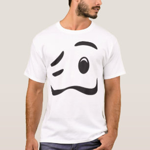 Drunk Crumpled Mouth Woozy Face Halloween Em T-Shirt