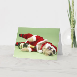 Drunk Dog Christmas Card