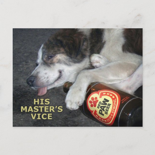 Drunk Dog Postcard (Front)