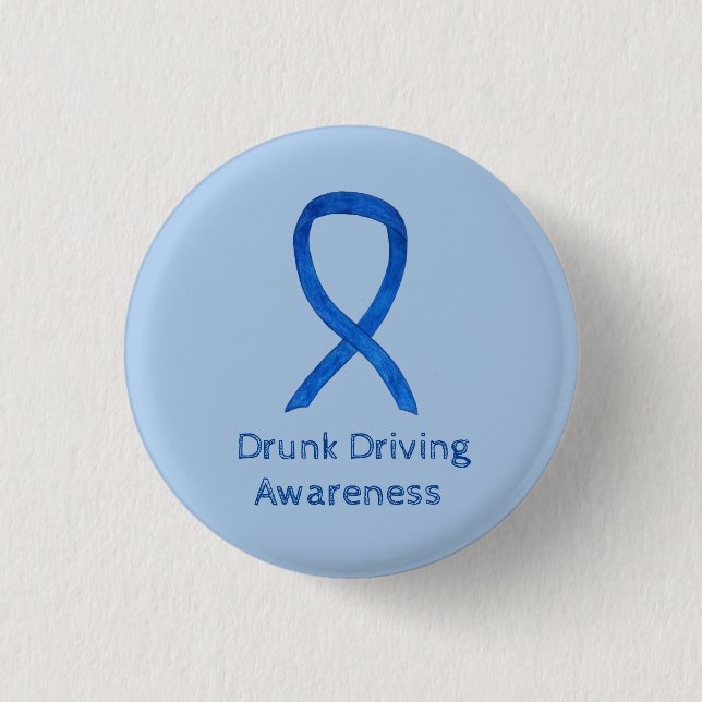 Drunk Driving Awareness Ribbon Custom Pins (Front)