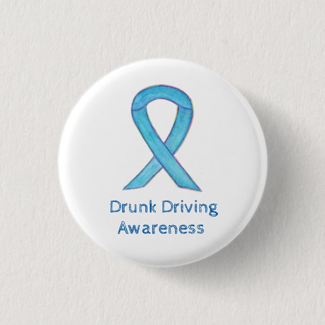 Drunk Driving Awareness Ribbon Custom Pins (Front)