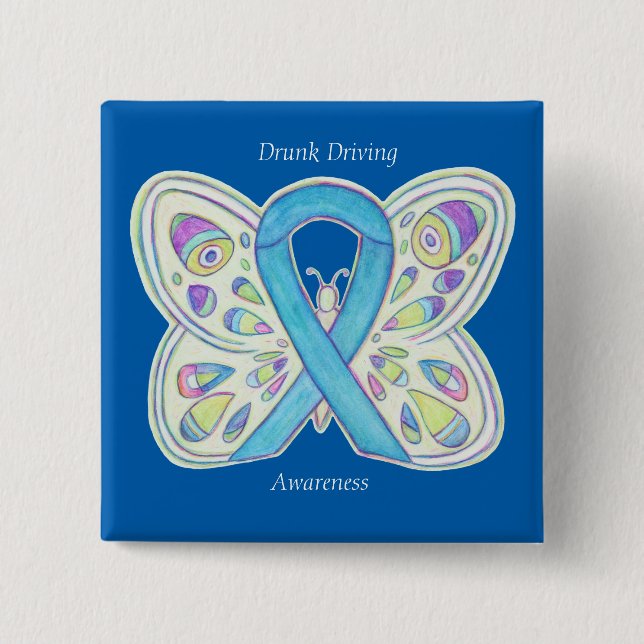 Drunk Driving Butterfly Awareness Ribbon Pin (Front)