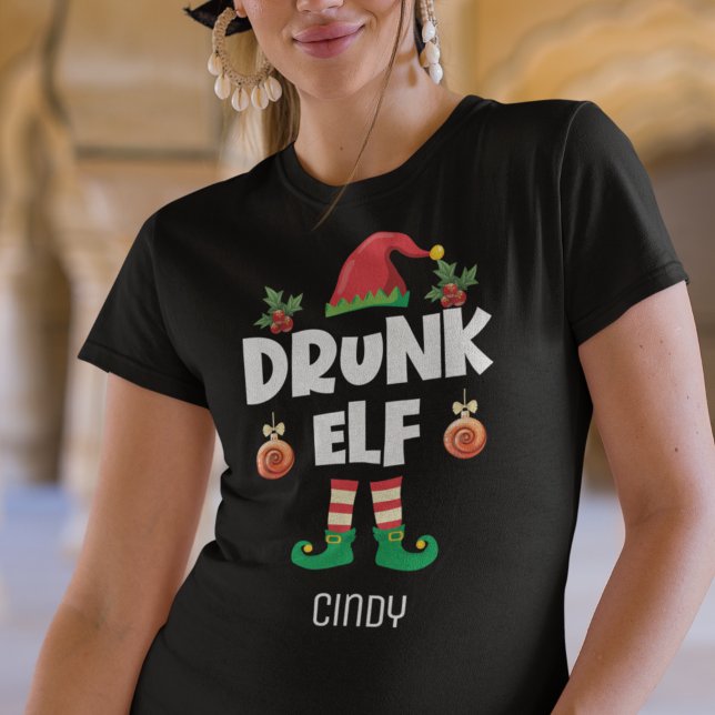 Drunk elf family matching christmas name T-Shirt (Creator Uploaded)