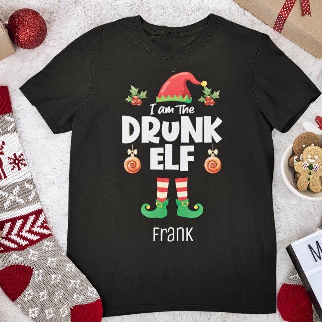 Drunk elf family matching christmas name T-Shirt (Creator Uploaded)