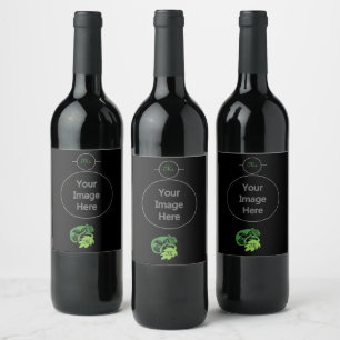 Drunk Green Chameleon Lizard Hanging Out Wine Label