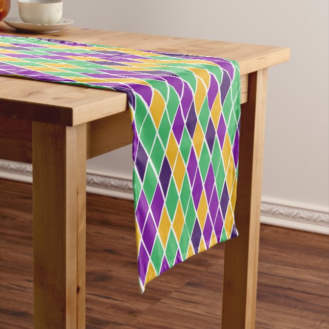 Drunk Harlequin Short Table Runner (In Situ)