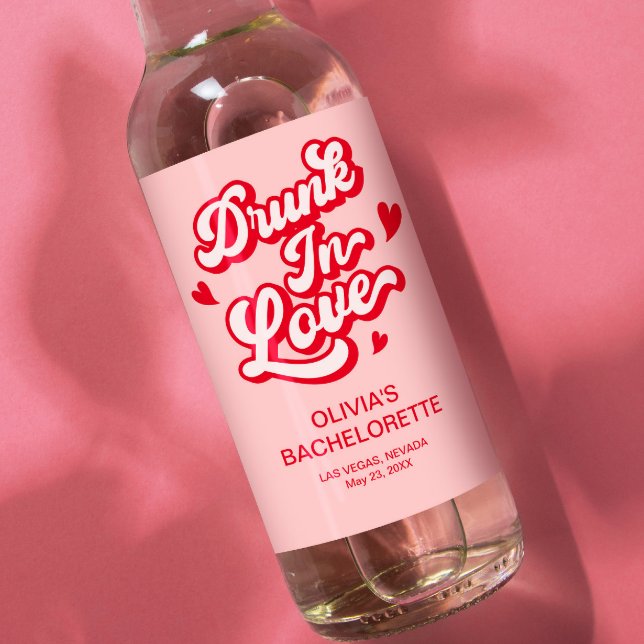 Drunk In love Bachelorette Mini Champagne  Wine Label (Creator Uploaded)