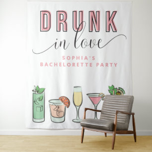 Drunk In Love Bachelorette Party Backdrop Tapestry