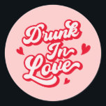 Drunk in Love Bachelorette Party Classic Round Sticker<br><div class="desc">The perfect addition to your pink bachelorette party theme. Embrace unique bachelorette party themes with this chic sticker, designed for the ultimate "Drunk in Love" celebration. Ideal for adding a touch of flair to your pink bachelorette party, this sticker is perfect for bachelorette inspo, whether you're planning a vibrant pink...</div>