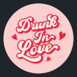 Drunk in Love Bachelorette Party Classic Round Sticker<br><div class="desc">The perfect addition to your pink bachelorette party theme. Embrace unique bachelorette party themes with this chic sticker, designed for the ultimate "Drunk in Love" celebration. Ideal for adding a touch of flair to your pink bachelorette party, this sticker is perfect for bachelorette inspo, whether you're planning a vibrant pink...</div>