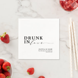 Drunk In Love Black White Wedding Napkin
