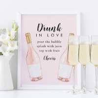Drunk in Love Bridal Shower Bubbly Bar Sign