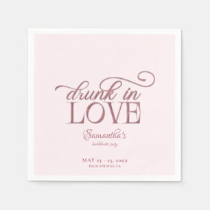 Drunk In Love Champagne Tower Pink Bachelorette Napkin