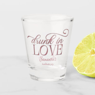 Drunk In Love Champagne Tower Pink Bachelorette Shot Glass