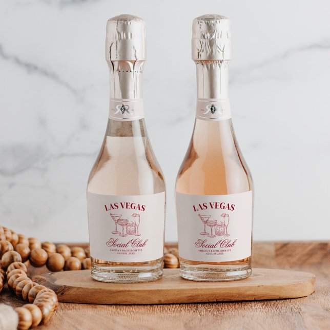 Drunk In Love Cocktails Bachelorette Social Club Sparkling Wine Label (Creator Uploaded)