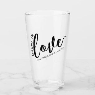 Drunk in Love Couple Romantic Favour Glass