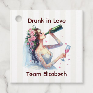 Drunk in Love Funny Champagne Bachelorette Favour Tags