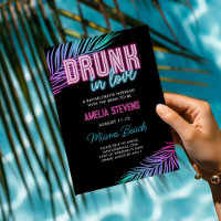 Drunk In Love Neon Blue & Pink Tropical Bach