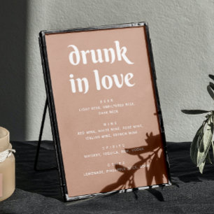 Drunk in love. Pale pink modern wedding drinks Poster