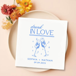 Drunk In Love Personalised Beach Cocktail Wedding Napkin