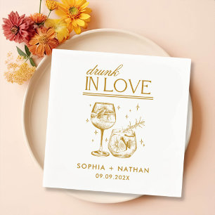 Drunk In Love Personalised Cocktail Wedding Napkin