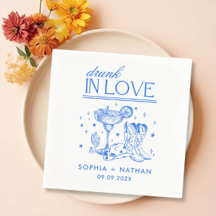 Drunk In Love Personalised Cowgirl Wedding Napkin