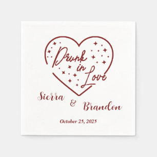 Drunk In Love Personalised Wedding Party Napkins