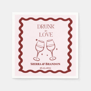 Drunk In Love Personalised Wedding Party Napkins