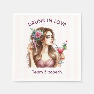 Drunk in Love Team Bride Cocktail Bachelorette Napkin