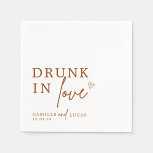 Drunk In Love Terracotta Rust Personalised Napkins