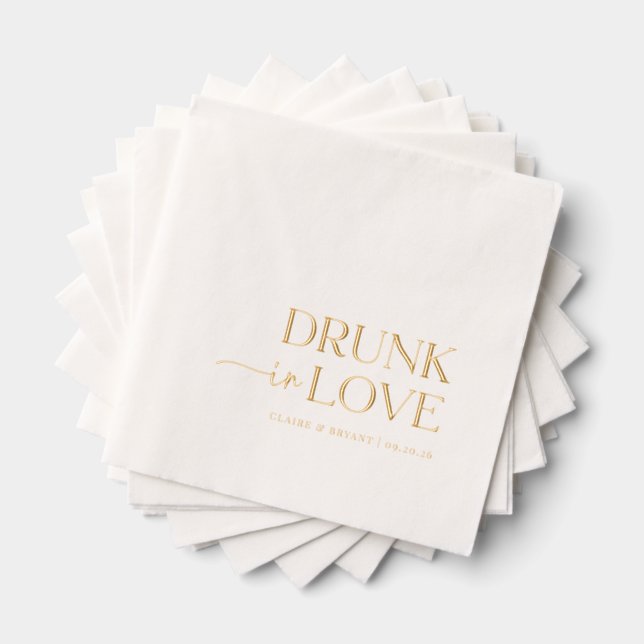 Drunk In Love Wedding Foil Napkins (Insitu (Stacked))