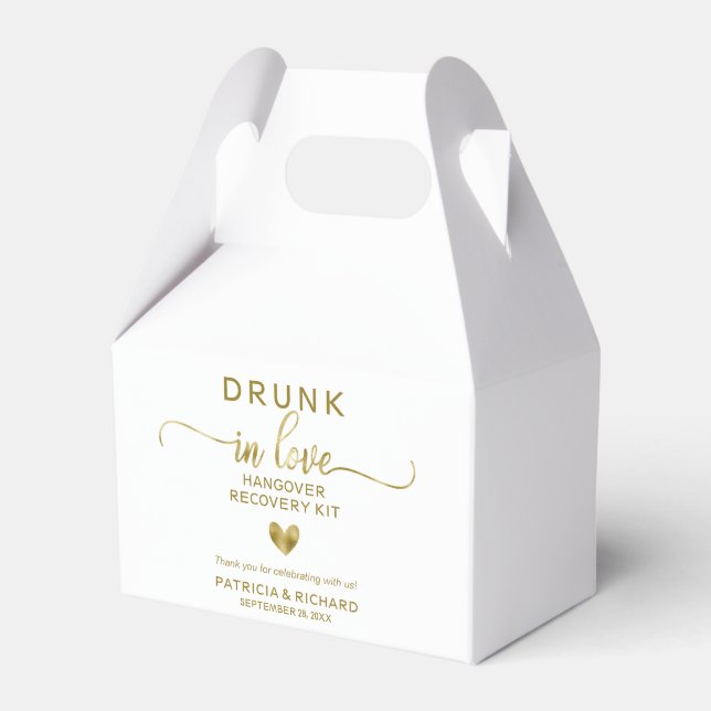 Drunk In Love Wedding Hangover Kit Favour Box (Front Side)