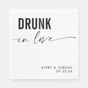 Drunk In Love Wedding Napkins, Modern Minimalist Napkin