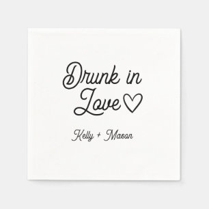 Drunk in Love Wedding Reception Custom Cocktail Napkin