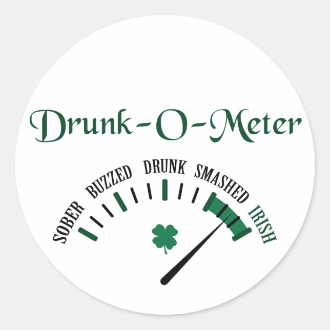 Drunk Metre Classic Round Sticker (Front)