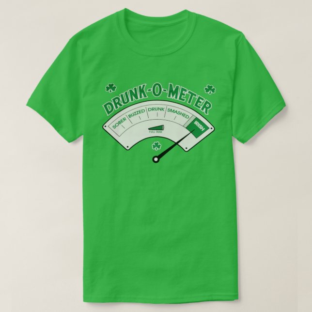 Drunk-O-Metre Irish St.Patrick's Day Tee (Design Front)