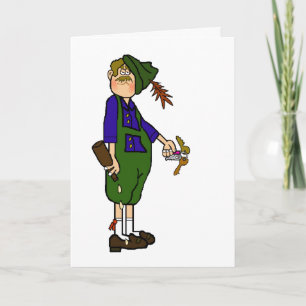 Drunk Oktoberfest Man with Beer & Keys Card