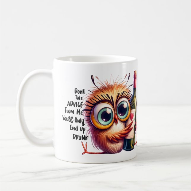Drunk Owl Advice Mug (Left)