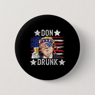 Drunk Patriotic Vintage 4th Of July Flag Funny 6 Cm Round Badge