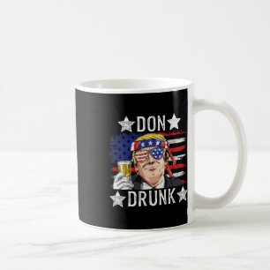 Drunk Patriotic Vintage 4th Of July Flag Funny  Coffee Mug