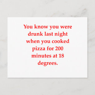 drunk pizza postcard