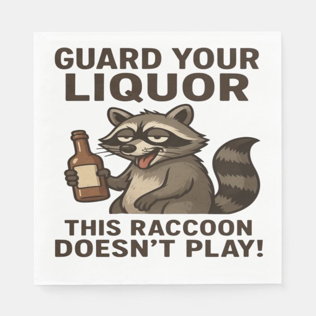 Drunk Racoon Napkin (Front)