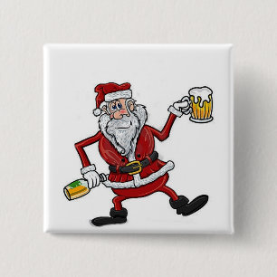 DRUNK SANTA BADGE AND OR BUTTON