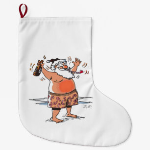 Drunk Santa Christmas stocking large