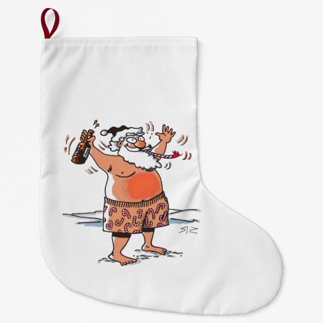 Drunk Santa Christmas stocking large (Front)