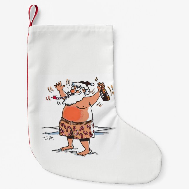 Drunk Santa Christmas stocking small (Front)