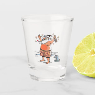 Drunk Santa clear shot glass