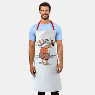 Drunk Santa men chef apron