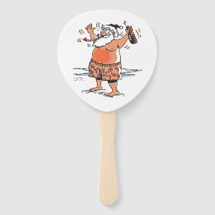 Drunk Santa paddle hand fans