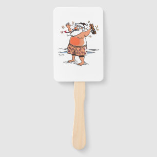 Drunk Santa rectangle hand fans